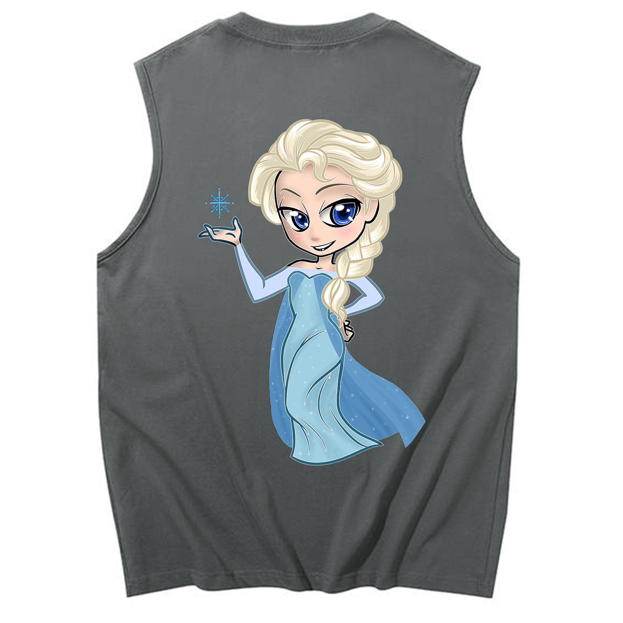 （画像用） アナと雪の女王 アンナ エルサ Frozen Anna Elsa コットン100％タンクトップ（背面プリント）
